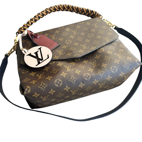 Authentic❤️Louis Vuitton Braided Handle Beaubourg Handbag Monogram Canvas MM - Picture 6 of 13